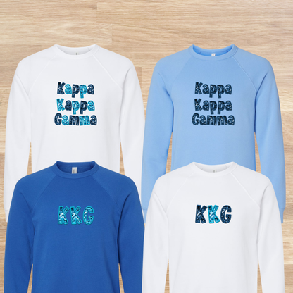 Kappa Kappa Gamma Faux Embroidered Sequins Sweatshirt