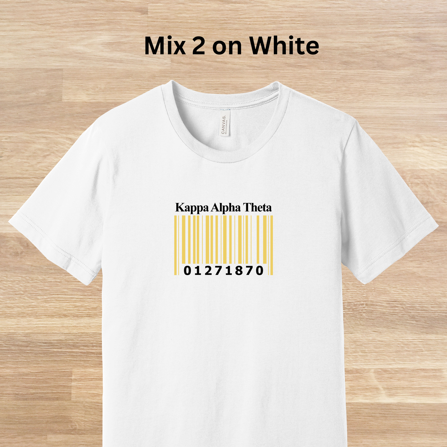 Kappa Alpha Theta Barcode with Founders Date T-Shirt