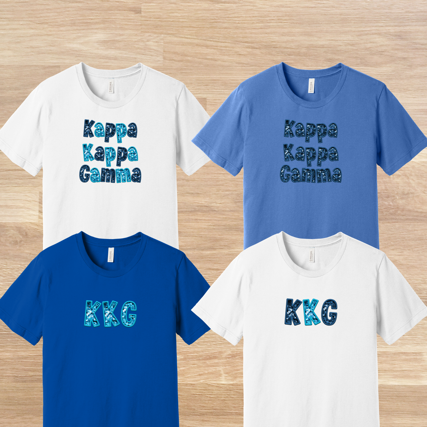 Kappa Kappa Gamma Faux Embroidered Sequins T-Shirt