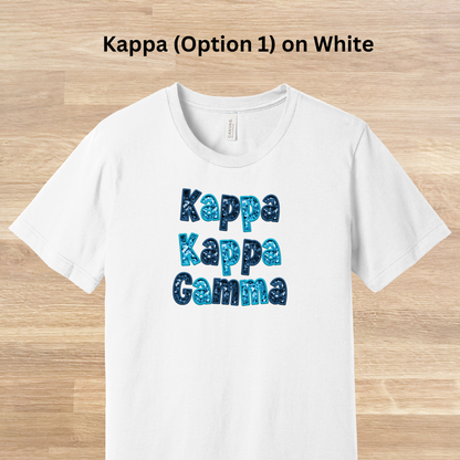 Kappa Kappa Gamma Faux Embroidered Sequins T-Shirt