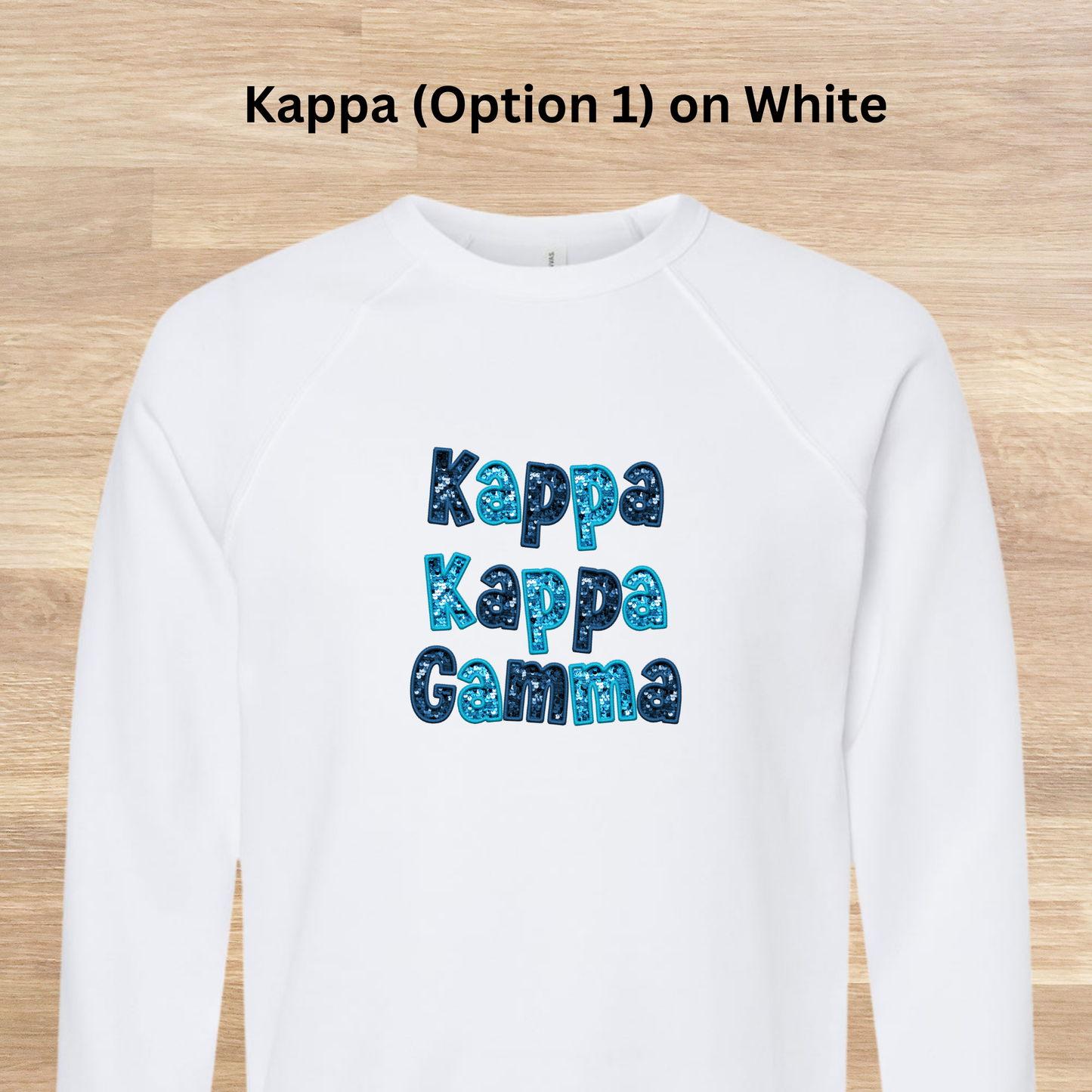 Kappa Kappa Gamma Faux Embroidered Sequins Sweatshirt