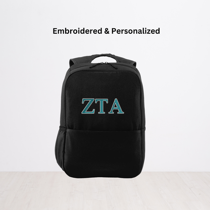 Zeta Tau Alpha Personalized Embroidered Backpack Bookbag