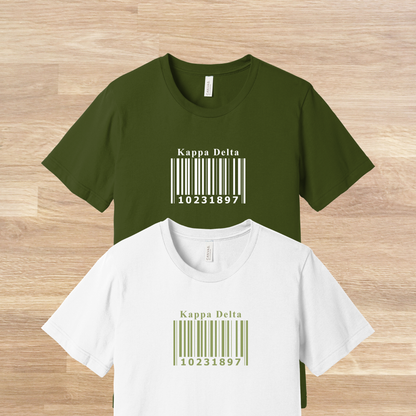 Kappa Delta Barcode with Founders Date T-Shirt