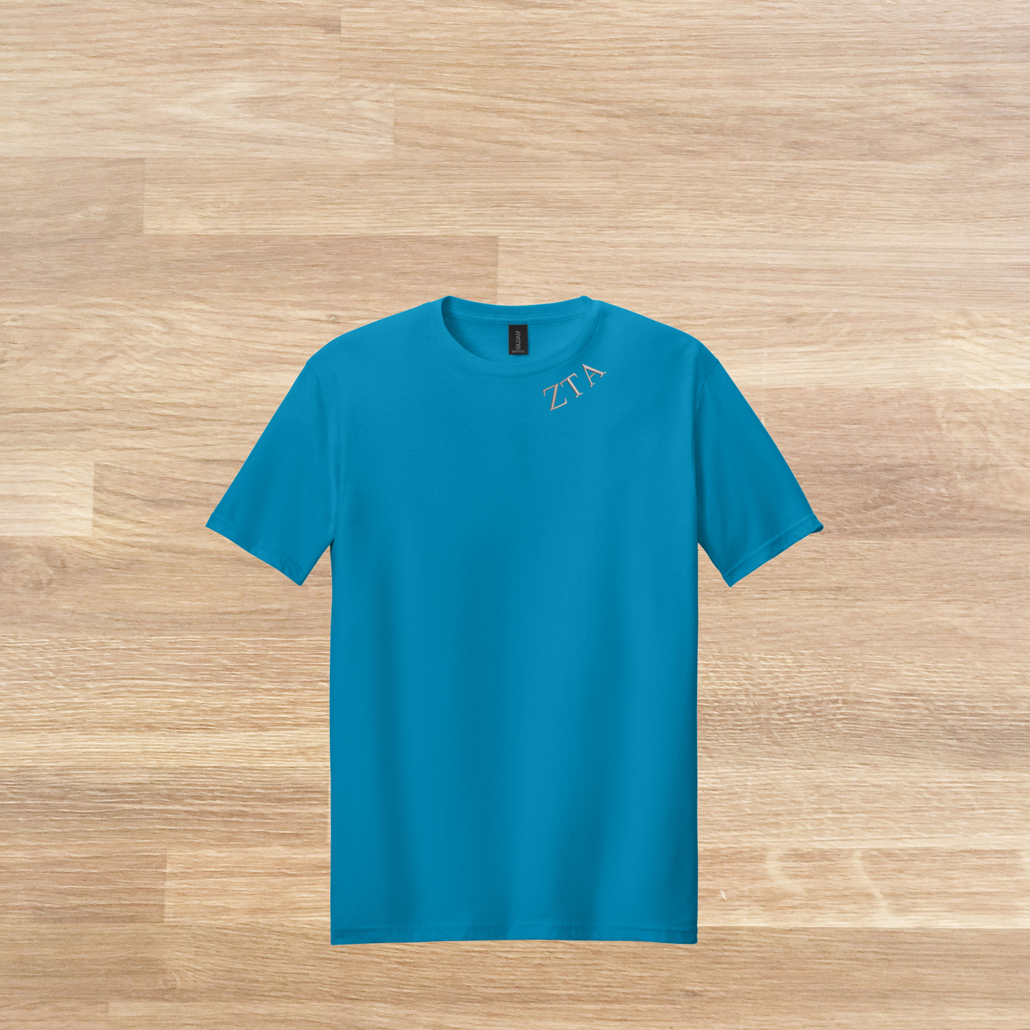 Zeta Tau Alpha Collared Embroidered  T-Shirt, Minimalist T-Shirt