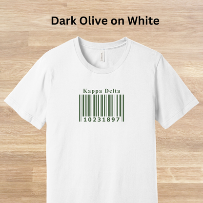 Kappa Delta Barcode with Founders Date T-Shirt