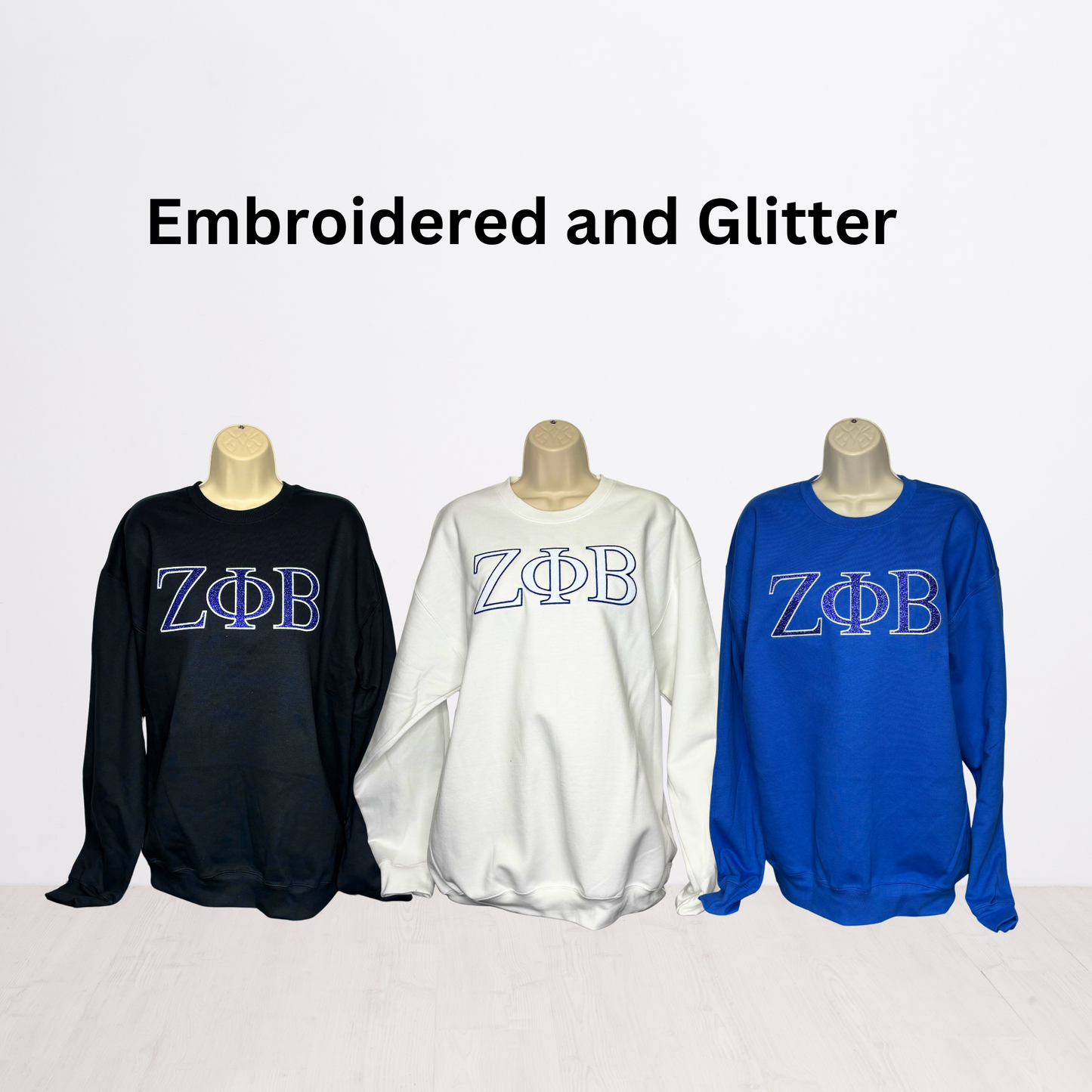Zeta Phi Beta Embroidered Glitter Sweatshirt