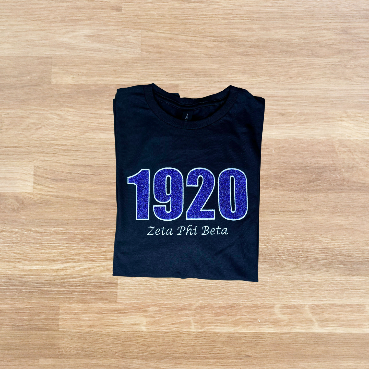 1920 Zeta Phi Beta Embroidered Glitter T-Shirt