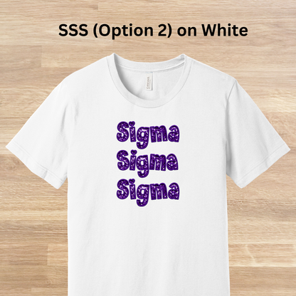 Sigma Sigma Sigma Faux Embroidered Sequins T-Shirt