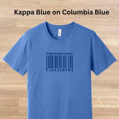 Kappa Kappa Gamma Barcode with Founders Date T-Shirt