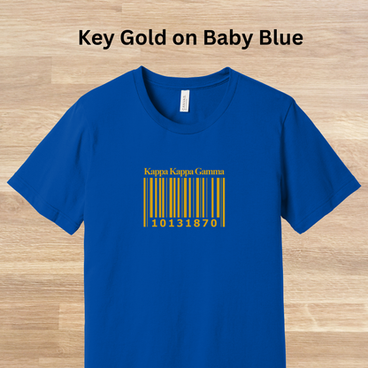 Kappa Kappa Gamma Barcode with Founders Date T-Shirt