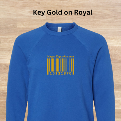 Kappa Kappa Gamma Barcode with Founders Date Sweatshirt