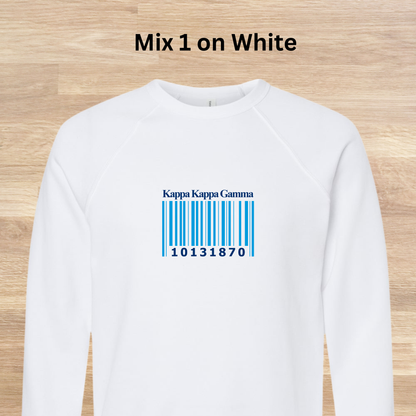 Kappa Kappa Gamma Barcode with Founders Date Sweatshirt