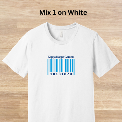 Kappa Kappa Gamma Barcode with Founders Date T-Shirt