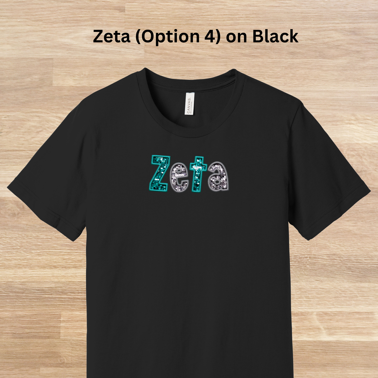 Zeta Tau Alpha Faux Embroidered Sequins T-Shirt