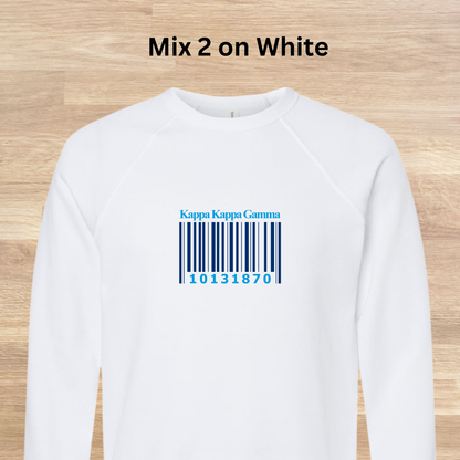 Kappa Kappa Gamma Barcode with Founders Date Sweatshirt