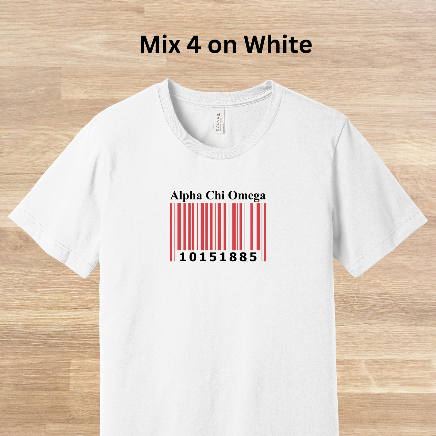 Alpha Chi Omega Barcode with Founders Date T-Shirt