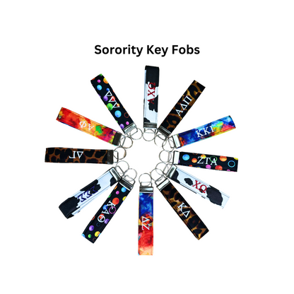 Sorority Greek Letters Embroidered Key fob