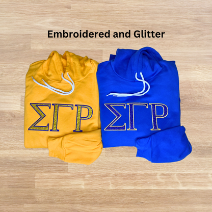 Sigma Gamma Rho Embroidered Glitter Hoodie