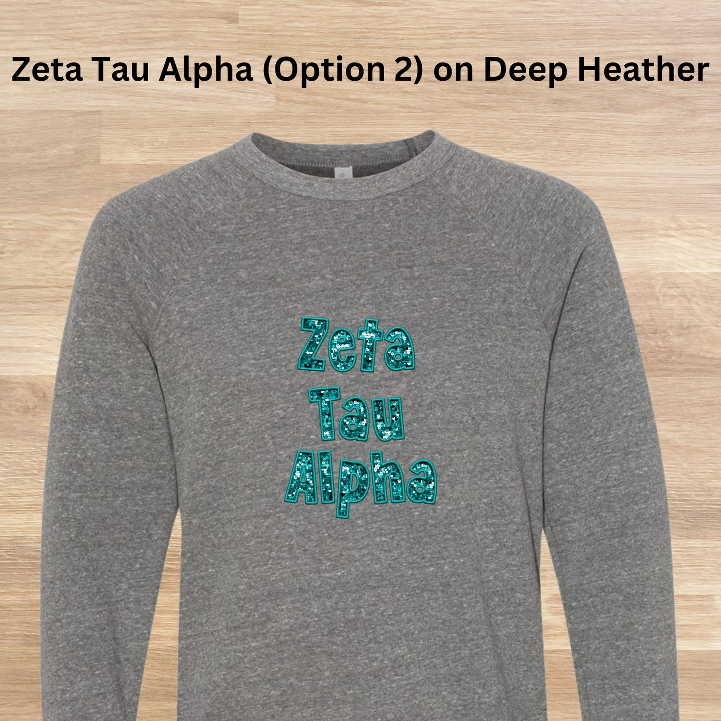 Zeta Tau Alpha Faux Embroidered Sequins Sweatshirt