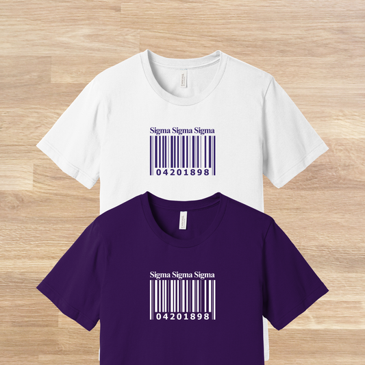 Sigma Sigma Sigma Barcode with Founders Date T-Shirt