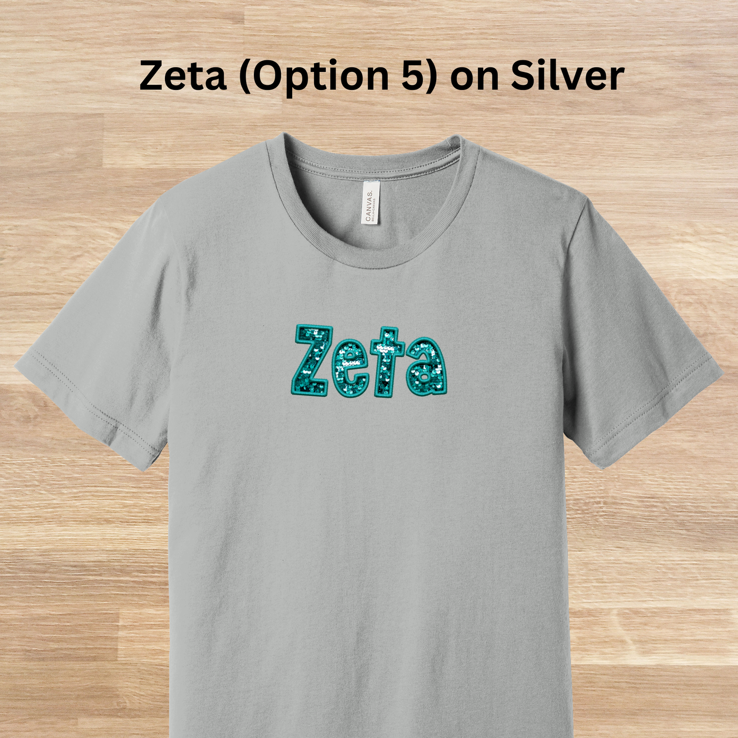 Zeta Tau Alpha Faux Embroidered Sequins T-Shirt