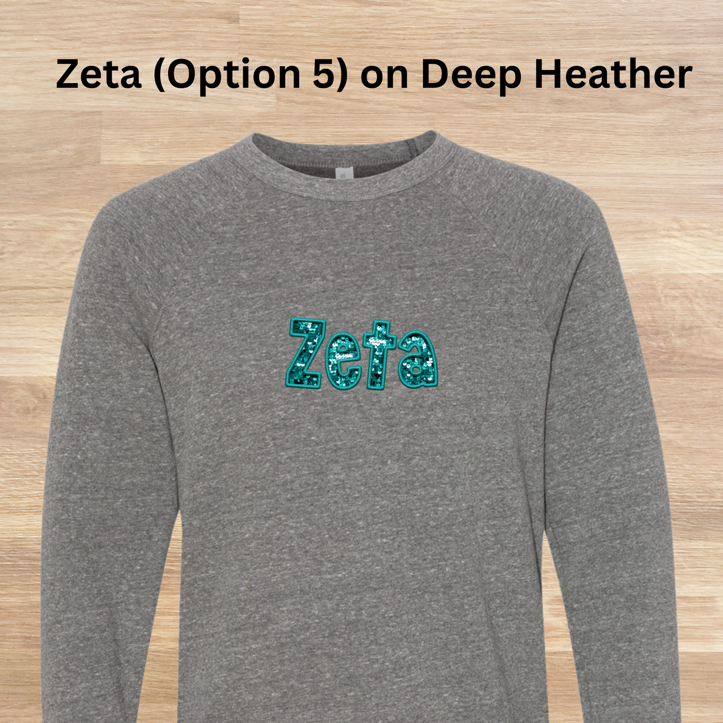 Zeta Tau Alpha Faux Embroidered Sequins Sweatshirt