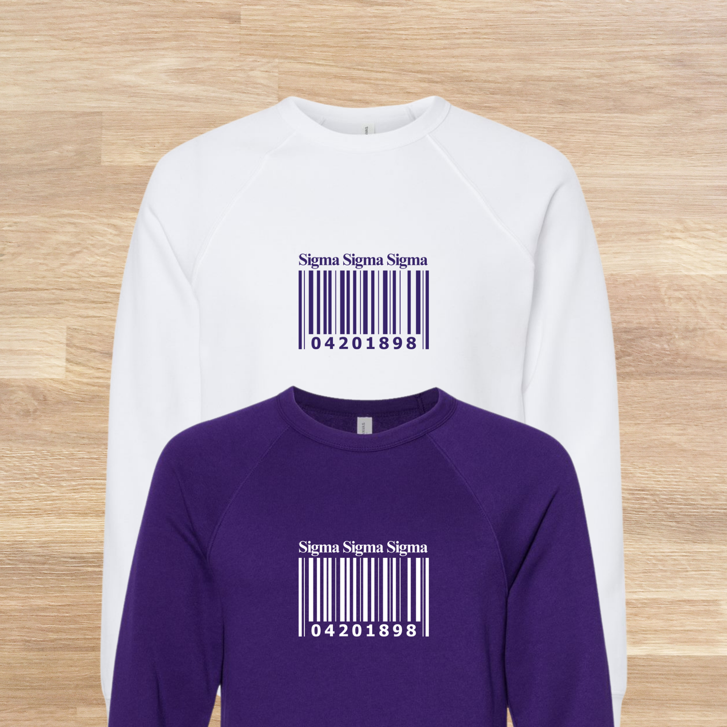 Sigma Sigma Sigma Barcode with Founders Date Sweatshirt