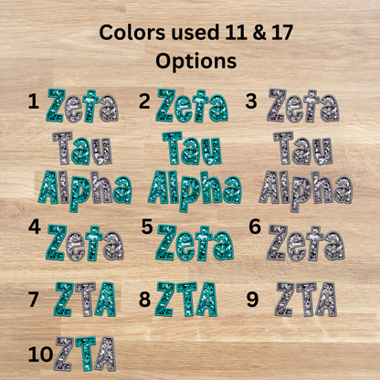 Zeta Tau Alpha Faux Embroidered Sequins T-Shirt