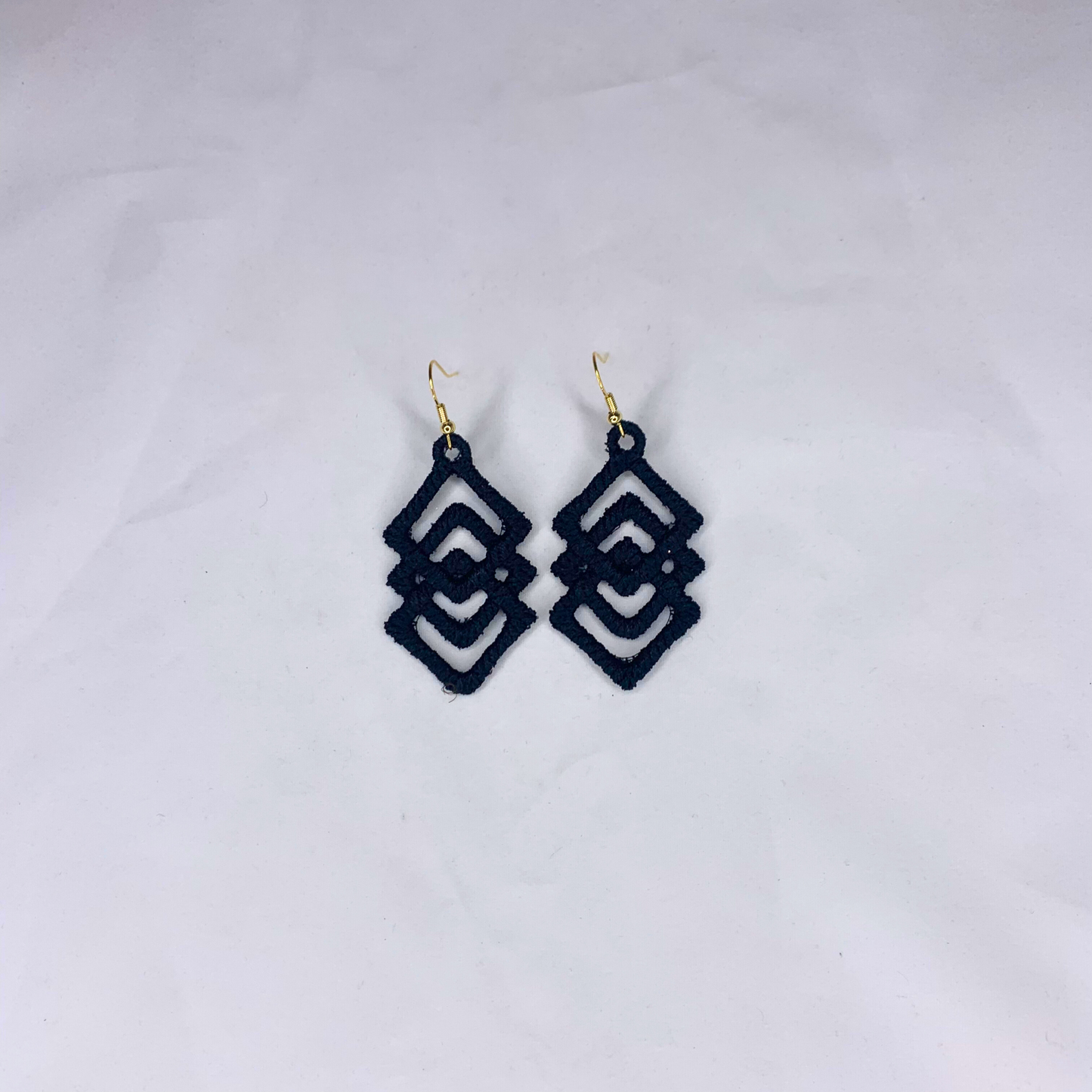 Diamond Dangle Embroidered Earrings