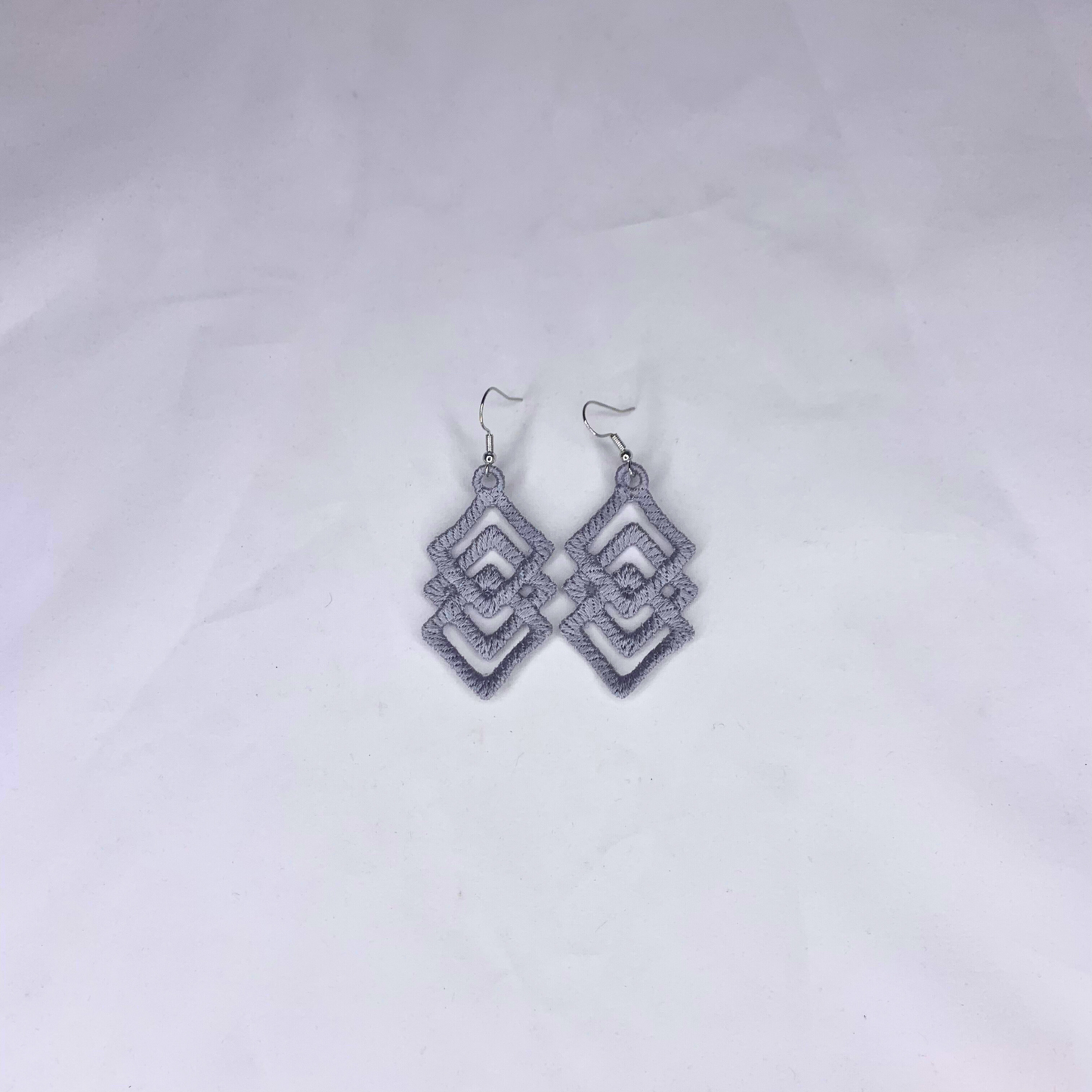 Diamond Dangle Embroidered Earrings