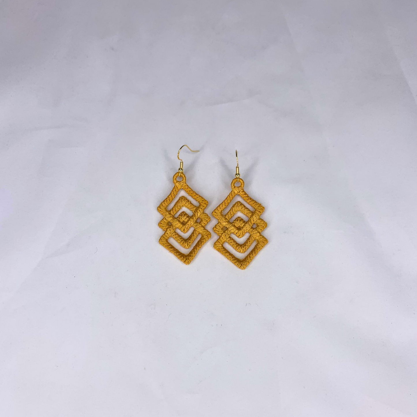 Diamond Dangle Embroidered Earrings