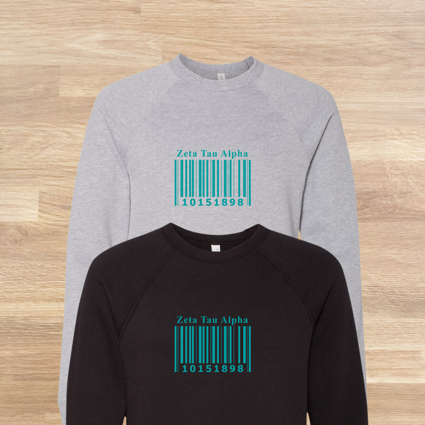 Zeta Tau Alpha Barcode with Founders Date Sweatshirt