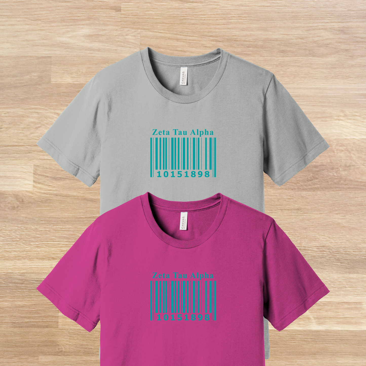 Zeta Tau Alpha Barcode with Founders Date T-Shirt