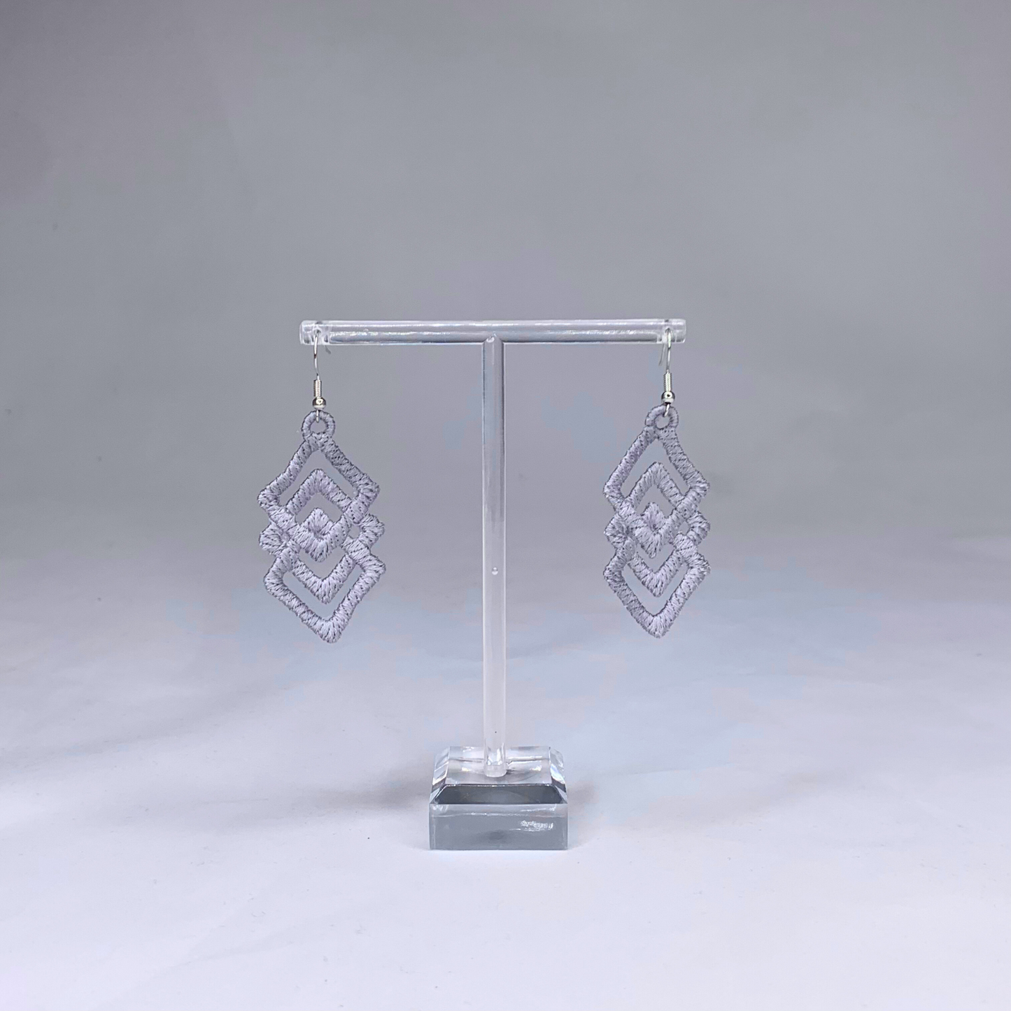 Diamond Dangle Embroidered Earrings