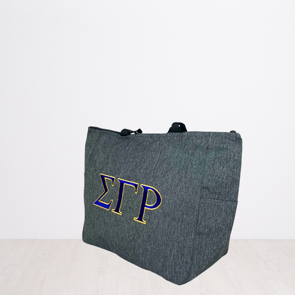 Sigma Gamma Rho Personalized Embroidered Zipper Tote Bag