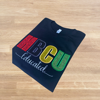 HBCU Embroidered Glitter T-Shirt