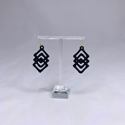 Diamond Dangle Embroidered Earrings