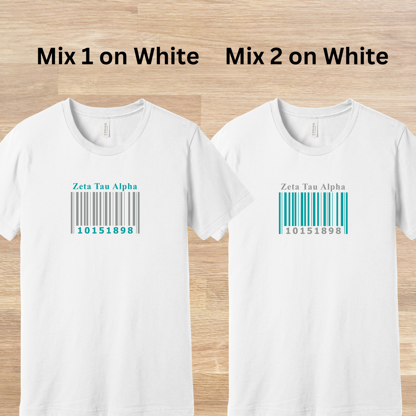 Zeta Tau Alpha Barcode with Founders Date T-Shirt