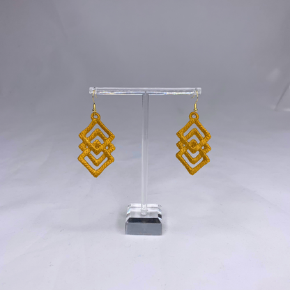 Diamond Dangle Embroidered Earrings