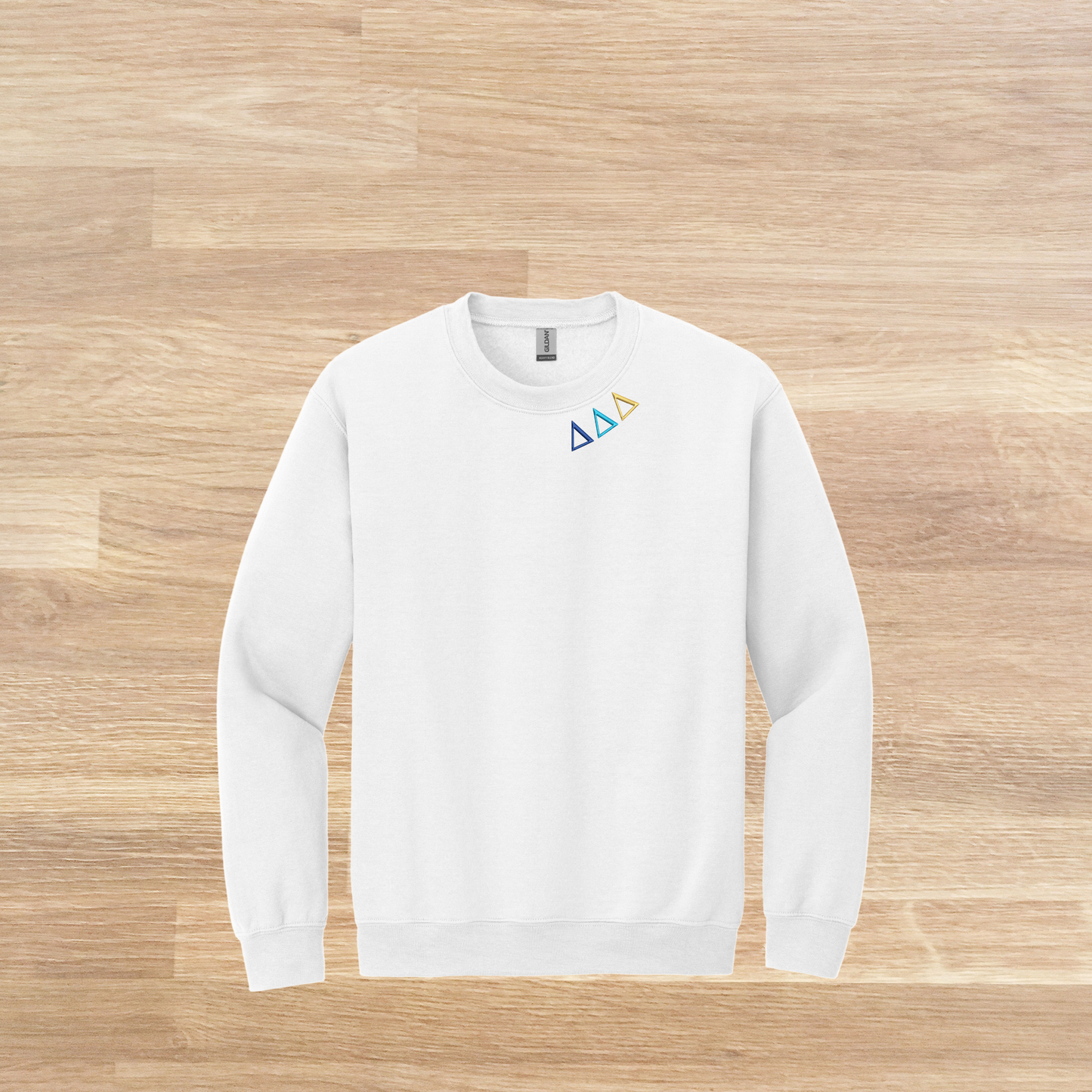 Delta Delta Delta Collared Embroidered Sweatshirt, Minimalist Sweatshirt