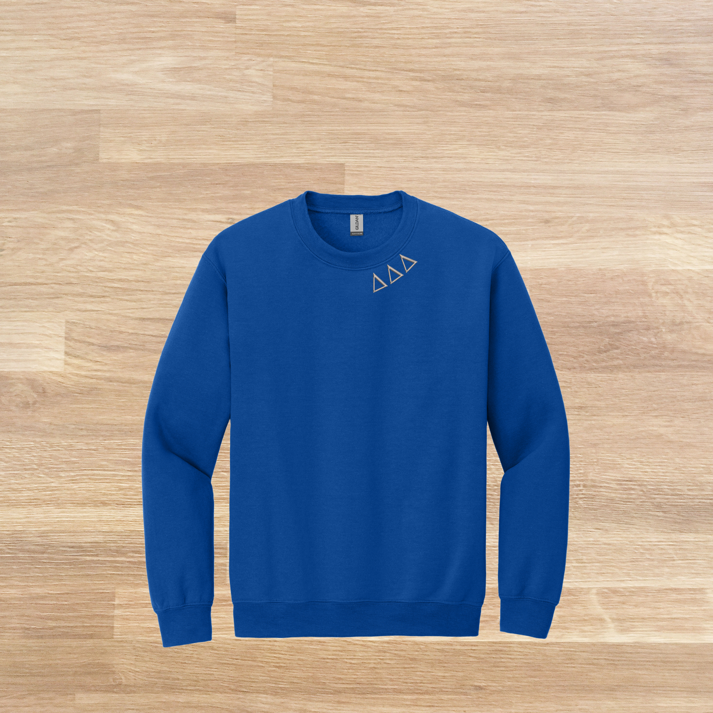 Delta Delta Delta Collared Embroidered Sweatshirt, Minimalist Sweatshirt