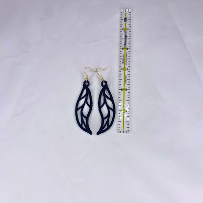 Long Leaves Embroidered Earrings