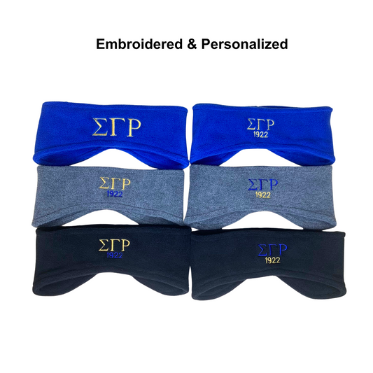 Sigma Gamma Rho Personalized Embroidered Fleece Headbands