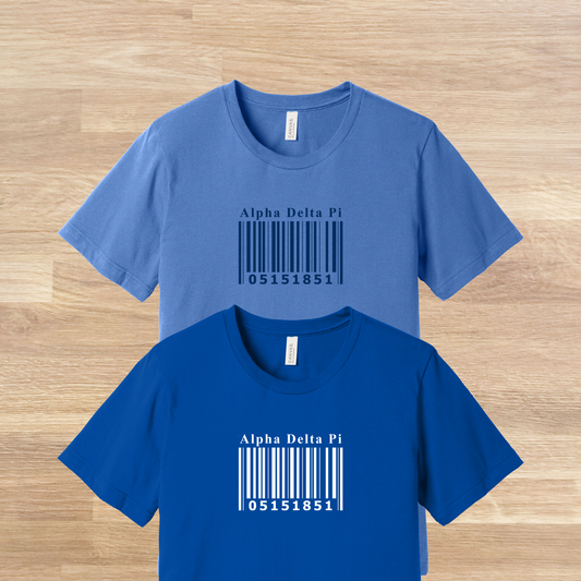 Alpha Delta Pi Barcode with Founders Date T-Shirt