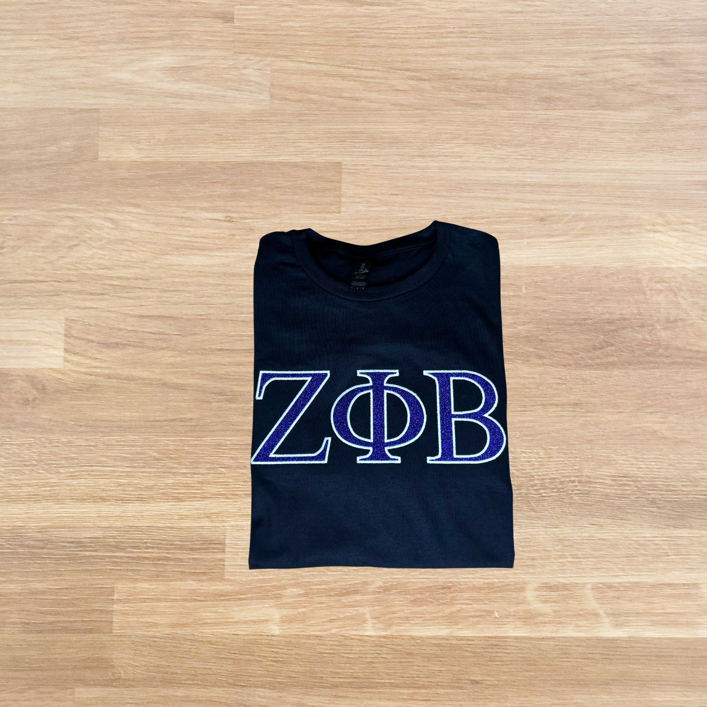 Zeta Phi Beta Embroidered Glitter T-shirt