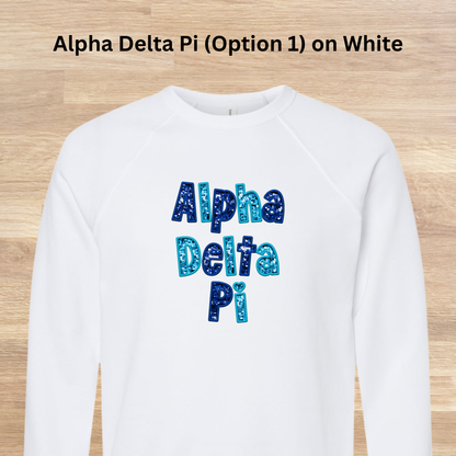 Alpha Delta Pi Faux Embroidered Sequins Sweatshirt