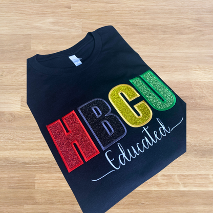 HBCU Embroidered Glitter T-Shirt