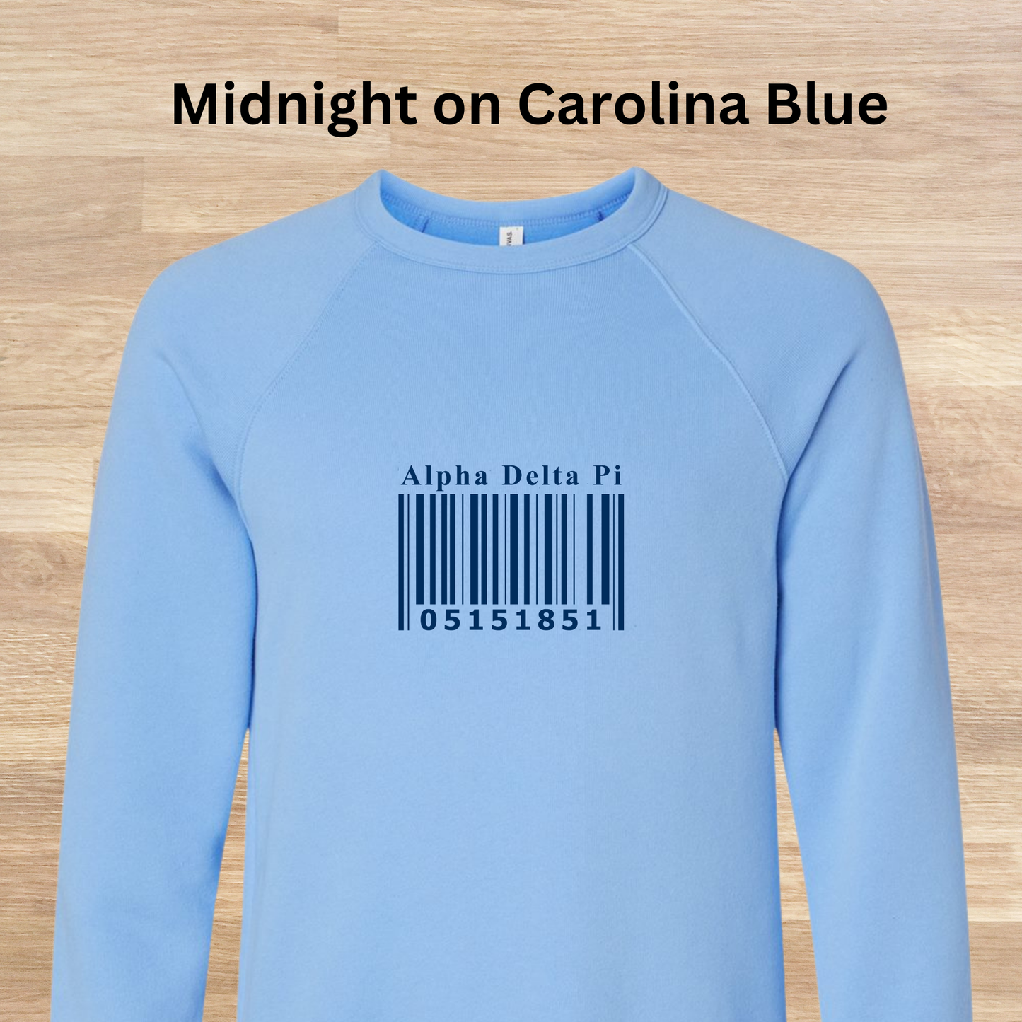 Alpha Delta Pi Barcode with Founders Date Sweatshirt