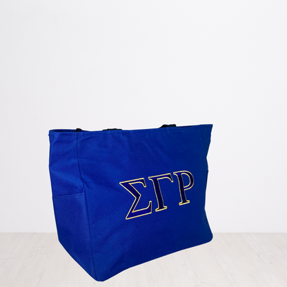 Sigma Gamma Rho Personalized Embroidered Zipper Tote Bag