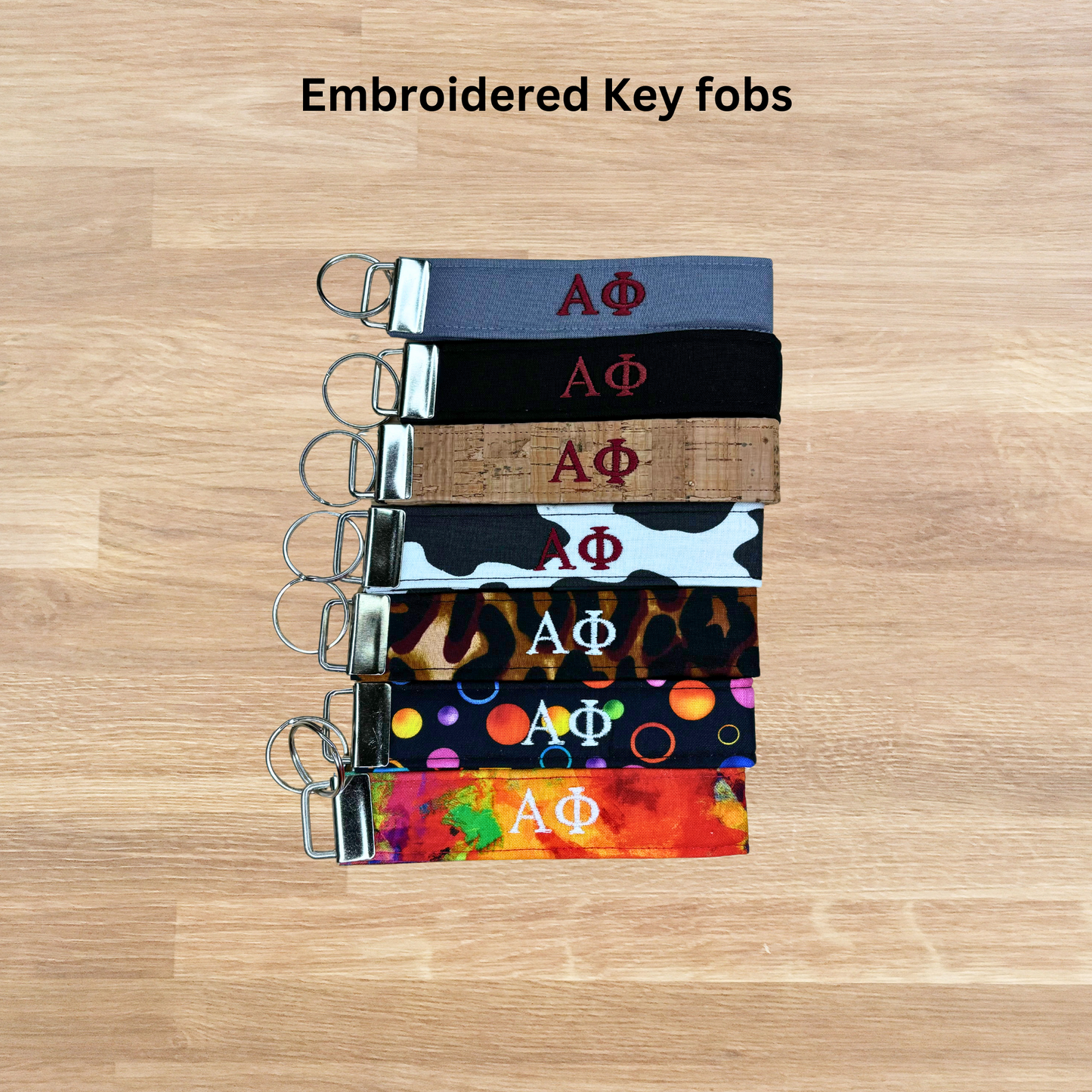 Alpha Phi Embroidered Key fob